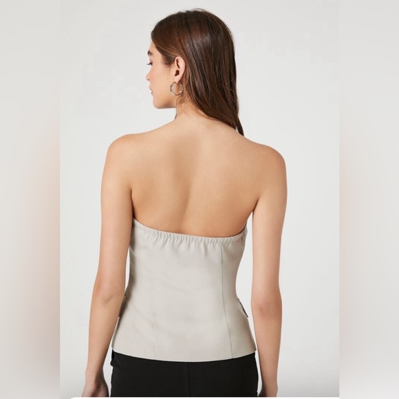 Cherry Mellow Sweetheart Button Front Tube Top - Picture 3 of 4